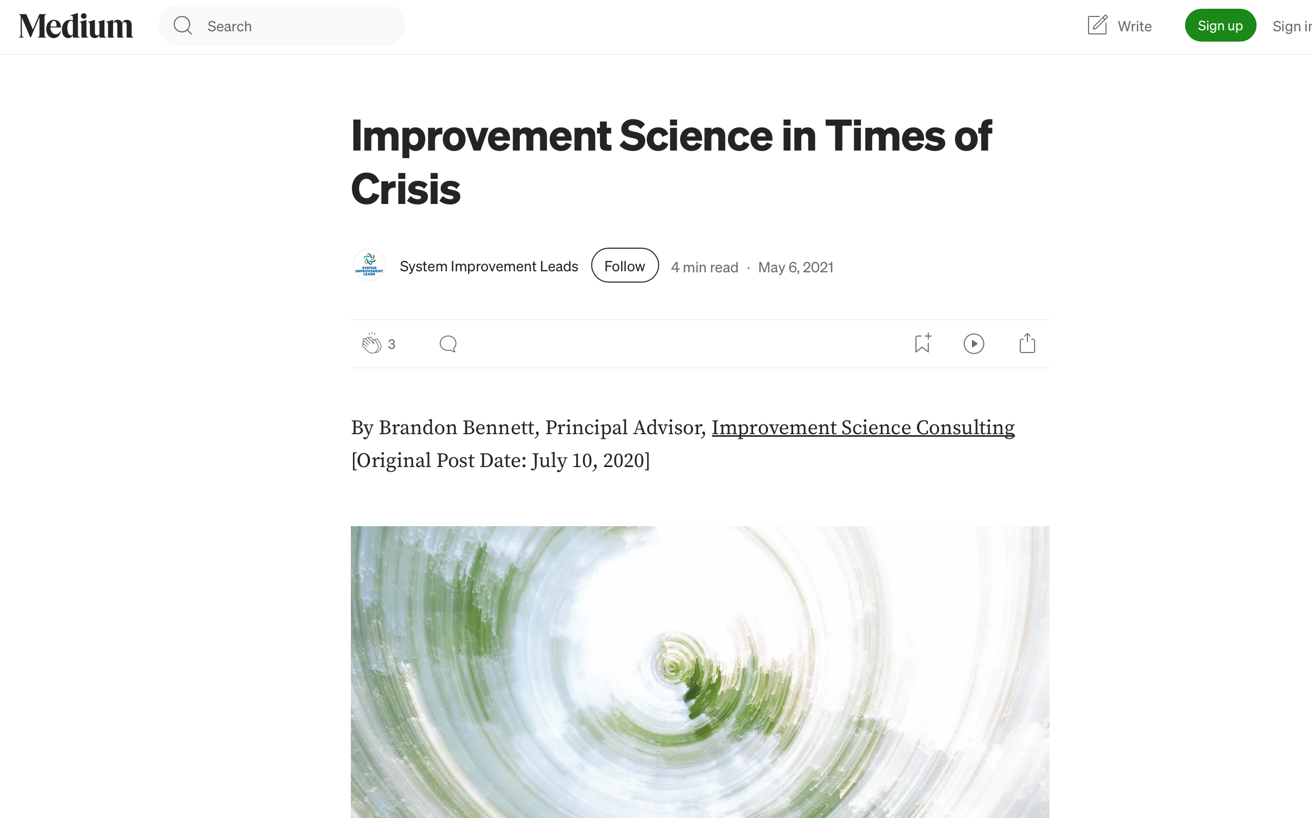 Medium website article screenshot